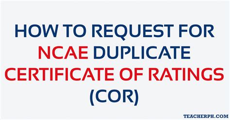 How to Request for DepEd NCAE Duplicate Certificate of  .